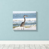 Heron vor dem Ozean Vollfarbe 8x10 Leinwanddruck (Insitu (Holzboden))