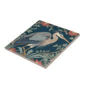 Heron William Morris Stil Rechtes Meer Marine Bird Fliese (Seite)