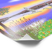 Herons at Sunset, schöne zeitgenössische Szene Fotodruck (Ecke)