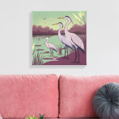 Herons by the Lake Leinwanddruck (Insitu (Wohnzimmer))