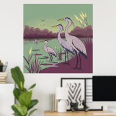 Herons by the Lake Poster (Heimbüro)