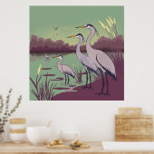 Herons by the Lake Poster (Küche)