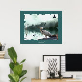Herons, Egret, Krähen, Libellen, Wilderness Art Poster (Heimbüro)