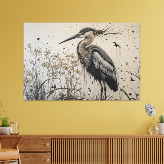 Herons Elegance Leinwanddruck (Insitu (Wohnzimmer))