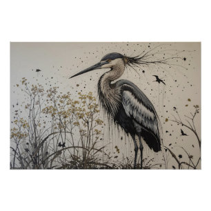 Herons Elegance Poster