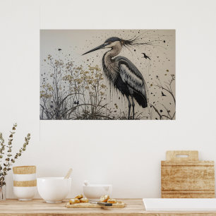 Herons Elegance Poster