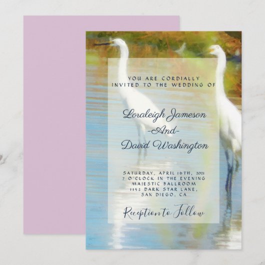 Herons Hochzeit Einladung (Vorne/Hinten)