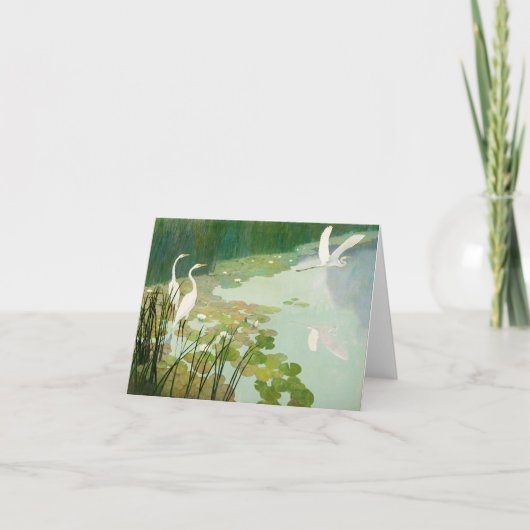 Herons im Sommer von Newell Convers Wyeth Dankeskarte (Vorderseite)
