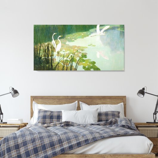 Herons im Sommer von Newell Convers Wyeth Leinwanddruck (Insitu (Schlafzimmer))