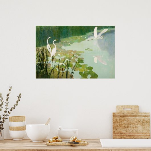 Herons im Sommer von Newell Convers Wyeth Poster (Küche)