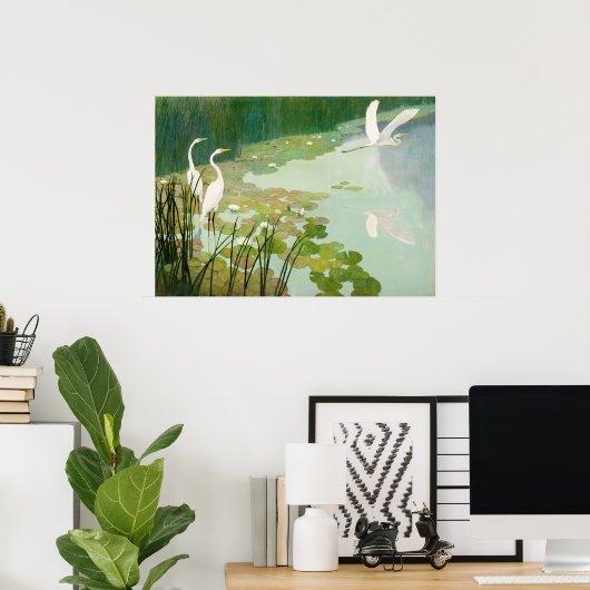Herons im Sommer von Newell Convers Wyeth Poster (Heimbüro)
