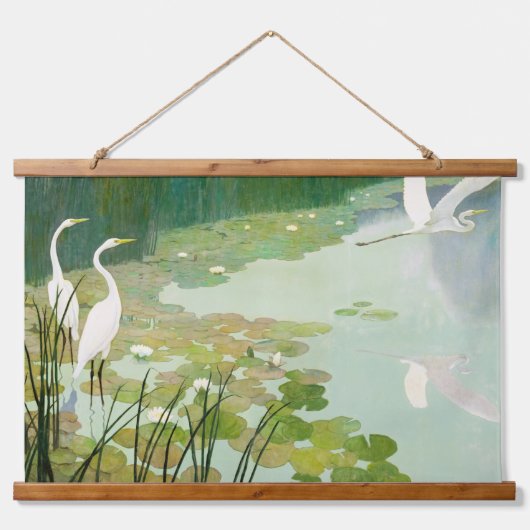 Herons im Sommer von Newell Convers Wyeth Wandteppich Mit Holzrahmen (Vorne)