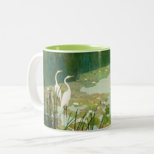 Herons im Sommer von Newell Convers Wyeth Zweifarbige Tasse (Vorderseite Links)
