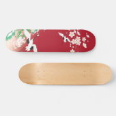 Herons und Dahlias japanisches Design / Skateboard (Horizontal)