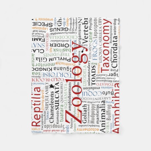 Herpetology in der Typografie Fleecedecke (Vorderseite)