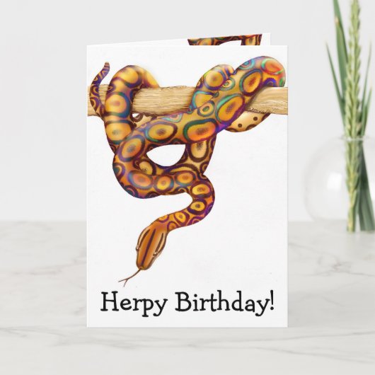 Herps Happy Birthday Rainbow Boa Snake Card Karte (Vorderseite)