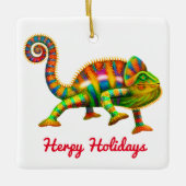 Herpy Holidays Chameleon Ornament (Vorderseite)