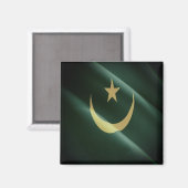 HERR 002 MAURITANIA, Waving Flag, Afrika, Kühlschr Magnet (Vorderseite/Rückseite)