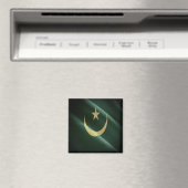 HERR 002 MAURITANIA, Waving Flag, Afrika, Kühlschr Magnet (In Situ (Geschirrspüler))