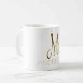 Herr Add Name Mister Gold Elegante Typografie Kaffeetasse (Vorderseite Links)