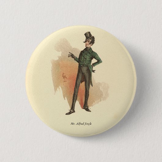 Herr Alfred Jingle von The Pickwick Papers Button (Vorderseite)