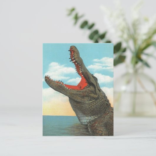 Herr Alligator Postkarte (Stehend Vorderseite)