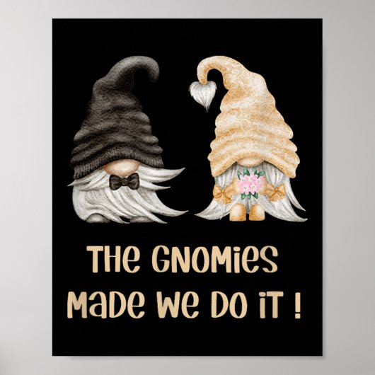 Herr & Frau Gnome For Funny Gardener Wedding - Poster (Vorne)