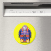 Herr Atomic Toy Robot Round Magnet (In Situ (Geschirrspüler))