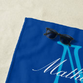 Herr Beach Wedding Hearts in Sand Family Monogram Strandtuch (Beispiel)