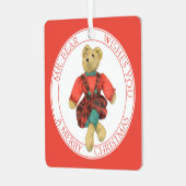 HERR BEAR Aluminium Square Ornament + Text Aus Metall (Vorderseite links)