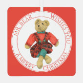HERR BEAR Aluminium Square Ornament + Text Aus Metall (Rückseite)