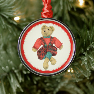HERR BEAR Premium Runder Ornament Aus Metall