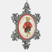 HERR BEAR Zinnschneefleckchen Ornament + Text (Links)