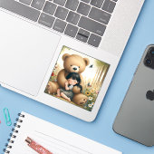 Herr Bearhug Aufkleber (Laptop mit iPhone)