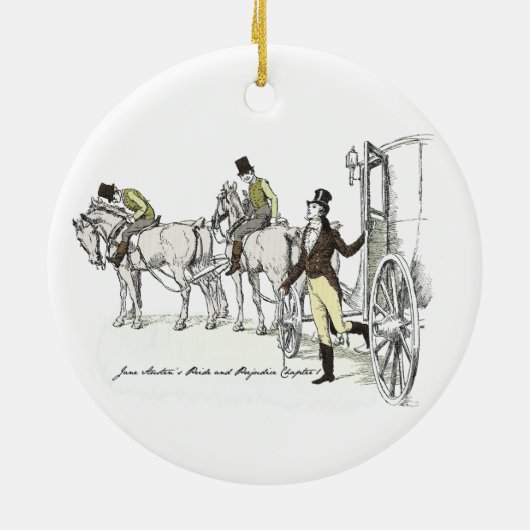 Herr Bingley Arrives - Jane Austen Pride & Prejudi Keramik Ornament (Hinten)