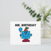 Herr Birthday | Happy Birthday Balloon Postkarte (Stehend Vorderseite)