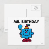 Herr Birthday | Happy Birthday Balloon Postkarte (Vorne/Hinten)