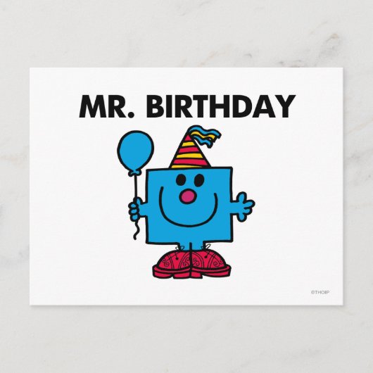 Herr Birthday | Happy Birthday Balloon Postkarte (Vorderseite)