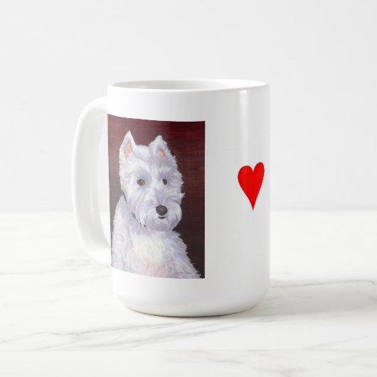 Herr Bob, weiße Welpen-Tasse Kaffeetasse (Vorderseite Links)