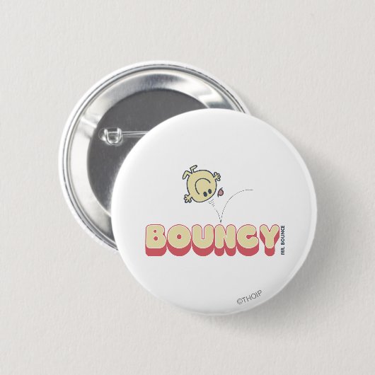 Herr Bounce Bouncing auf seinem Kopf Button (Vorne & Hinten)