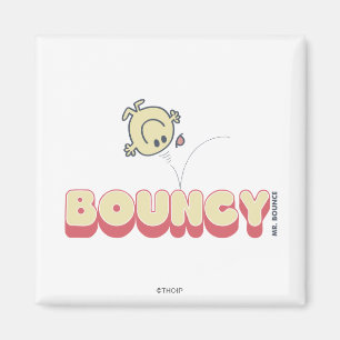 Herr Bounce Bouncing auf seinem Kopf Magnet
