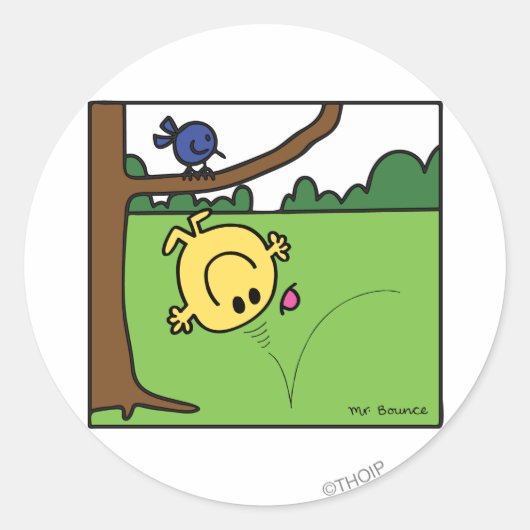 Herr Bounce im Park Runder Aufkleber (Vorderseite)