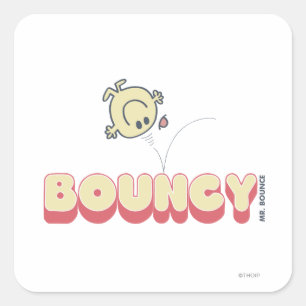 Herr Bounce springt auf seinem Kopf Quadratischer Aufkleber