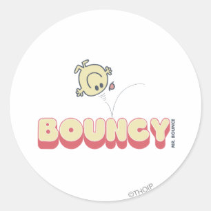 Herr Bounce springt auf seinem Kopf Runder Aufkleber