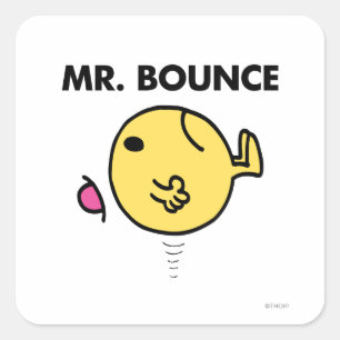 Herr Bounce Unzufriedenes Hüpfen Quadratischer Aufkleber