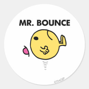 Herr Bounce Unzufriedenes Hüpfen Runder Aufkleber