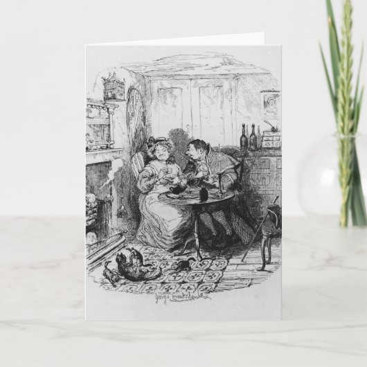 Herr Bumble und Frau Corney, das Tee nimmt Karte (Vorderseite)