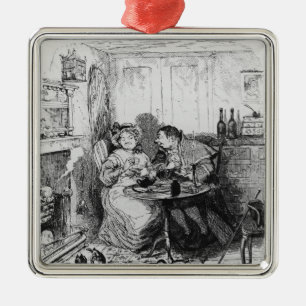 Herr Bumble und Frau Corney, das Tee nimmt Ornament Aus Metall