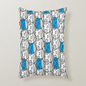 Herr Bump | Blaues Muster Dekokissen (Vorderseite(Vertikal))