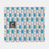 Herr Bump | Blaues Muster | Monogramm Fleecedecke (Vorderseite (Horizontal))